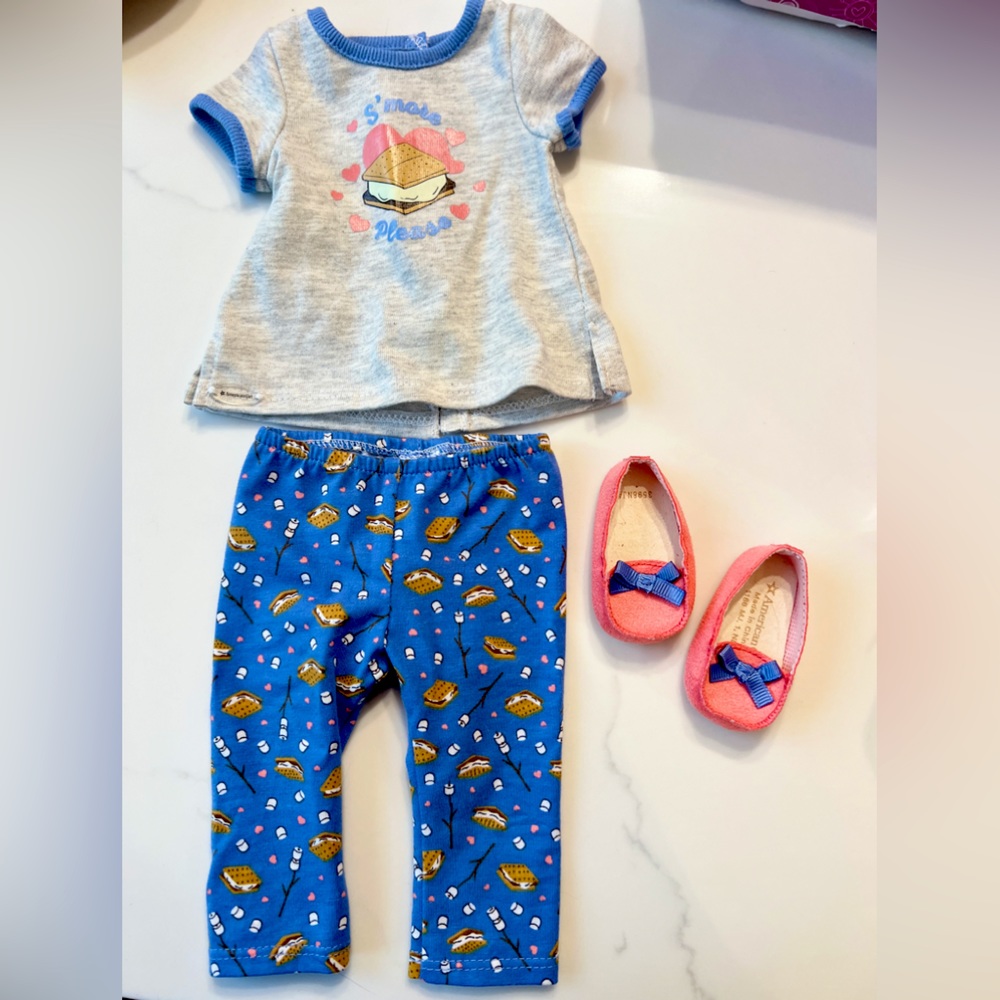 American Girl Truly Me S'more Fun Pajamas for 18 inch Dolls, RETIRED 2021